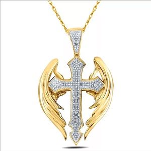 18Karats gold plated Angel Cross Necklace
